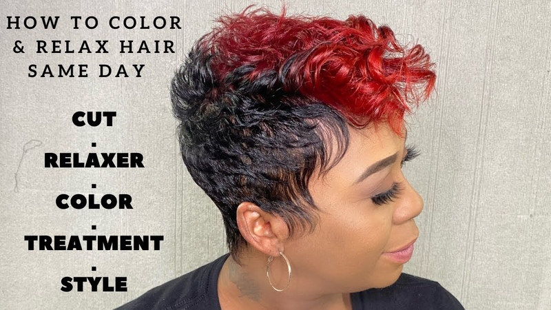 Relaxer, color, cut and