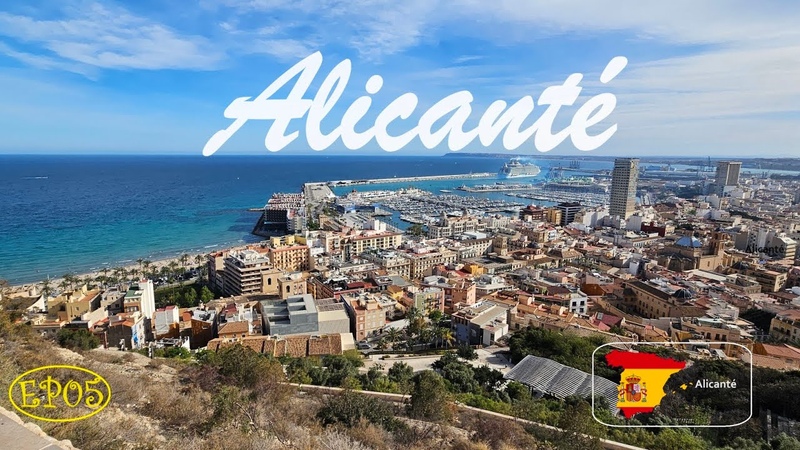 Walking Tour España: Alicante Castell de Santa Bàrbara Muralla Siglo XII Mirador Spain
