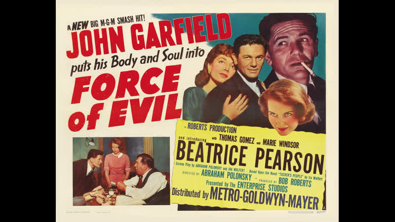Сила Зла, США, 1948, реж. Абрахам Полонски, HD Video 1080p, Force Of