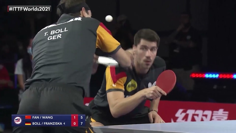 Fan Z. , Wang C. vs Timo B. , Patrick F. , 2021 World Table Tennis Championships Finals, MD,