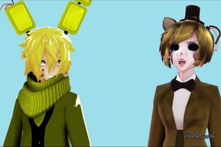 [MMD French] Springtrap and Golden Freddy scream (+DL Motion)