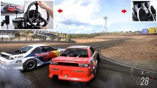 Forza Horizon 5 - First Drift TANDEM in Adam LZ S15! (w/900 Steering Wheel Setup)