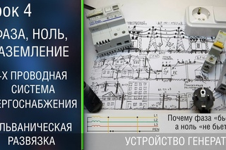 ⚡️#4 Фаза, ноль, заземление. Гальваническая развязка. Путь тока от электростанции. Откуда 380 и 220В