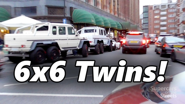 6x6 AMG G63 twins in London Laferrari Chrome SLR Aventadors Carrera
