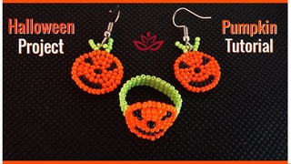 Beaded Pumpkin - Earrings and Ring Tutorial