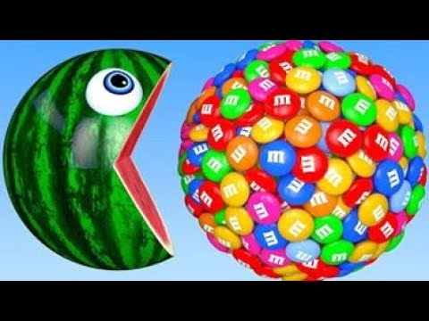 Learn Colors with PACMAN and Farm Water Melon 3 D mm Street Vehicle for Kid, Kid