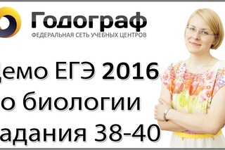 Демо ЕГЭ по биологии 2016 года. Задания 38-40
