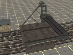 Colliery 8-track gravity-fed loader. Pithead to right