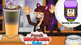 Papa’s Mocharia To Go Day 12 New Spooky Sprinkles Fashion Flambé Mini Game
