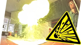 Chemie Experiment: Zink und Schwefel reagieren in Explosion zu Zinksulfid