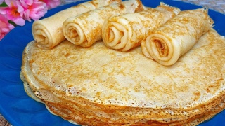 Тончайшие БЛИНЧИКИ Без Молока и Яиц. Вкуснейшие Блины готовлю к Завтраку за 5 Минут. Просто и Вкусно