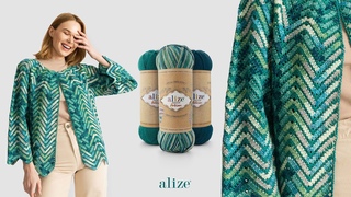 Alize Superwash Artisan ile Zikzak Desenli Hrka