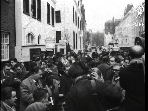 Crowds Wait Outside Sir Winstons Home During His Illness AKA Outside Churchill Home