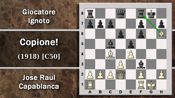Partite Commentate di Scacchi 52 Capablanca vs NN Copione 1918