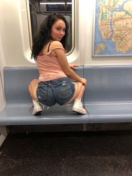 Old girlfriend subway brunette