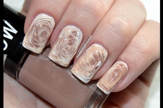Fall Nails Art Designs 2014 | DIY Starbucks Coffee Nails | No Water Marble Technique