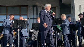 Выступление Духового оркестра Омской филармонии на железнодорожном вокзале г.Омска