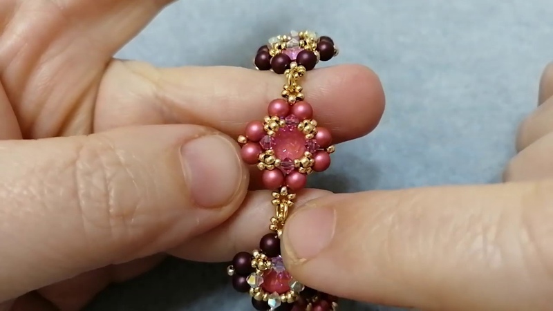 Tutorial Bracciale con chaton 8mm, perle 4mm, bicono 3mm Bracciale