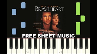 FOR THE LOVE OF A PRINCESS from BRAVEHEART, 1995, Piano Tutorial with free Sheet Music (pdf)
