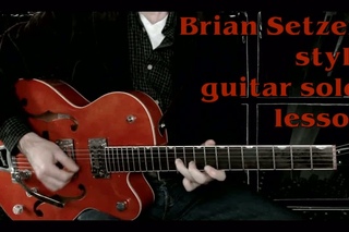Rockabilly Guitar - Brian Setzer style guitar solo lesson + backing track
