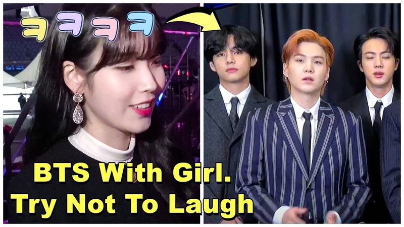 BTS With Girl ( Try Not To